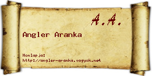 Angler Aranka névjegykártya